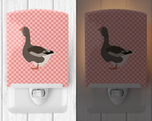 Load image into Gallery viewer, Toulouse Goose Pink Check Ceramic Night Light BB7897CNL