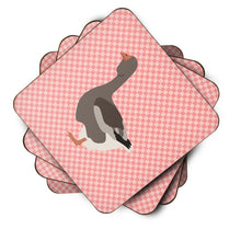 Load image into Gallery viewer, Toulouse Goose Pink Check Foam Coaster  BB7897FC