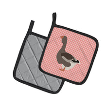 Load image into Gallery viewer, Toulouse Goose Pink Check Pot Holders - Set of 2 - Heat-Resistant Kitchen Essentials BB7897PTHD
