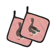 Load image into Gallery viewer, Toulouse Goose Pink Check Pot Holders - Set of 2 - Heat-Resistant Kitchen Essentials BB7897PTHD