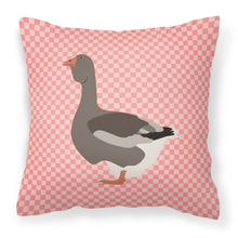 Load image into Gallery viewer, Toulouse Goose Pink Check Fabric Decorative Pillow BB7897PW1818