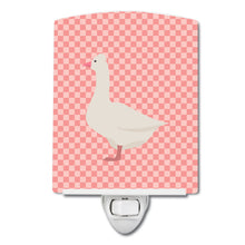 Load image into Gallery viewer, Roman Goose Pink Check Ceramic Night Light BB7898CNL