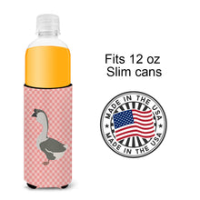 Load image into Gallery viewer, African Goose Pink Check   Hugger for slim cans