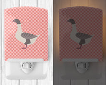 Load image into Gallery viewer, Buff Grey Back Goose Pink Check Ceramic Night Light BB7901CNL