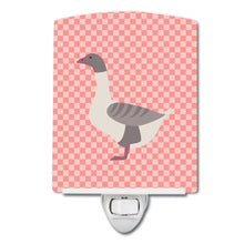 Load image into Gallery viewer, Buff Grey Back Goose Pink Check Ceramic Night Light BB7901CNL