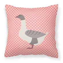 Load image into Gallery viewer, Buff Grey Back Goose Pink Check Fabric Decorative Pillow BB7901PW1818