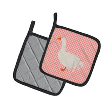 Load image into Gallery viewer, Sebastopol Goose Pink Check Pot Holders - Set of 2 - Heat-Resistant Kitchen Essentials BB7902PTHD