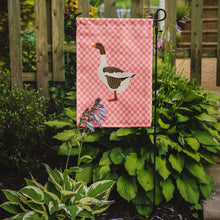 Load image into Gallery viewer, Pomeranian Rogener Goose Pink Check Garden Flag - Outdoor Decorative Yard Flag