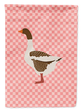 Load image into Gallery viewer, Pomeranian Rogener Goose Pink Check Garden Flag - Outdoor Decorative Yard Flag