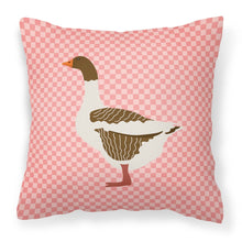 Load image into Gallery viewer, Pomeranian Rogener Goose Pink Check Fabric Decorative Pillow BB7903PW1818