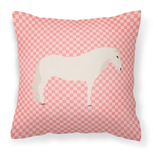 Load image into Gallery viewer, Paso Fino Horse Pink Check Fabric Decorative Pillow BB7905PW1818
