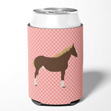 Load image into Gallery viewer, Percheron Horse Pink Check Can or Bottle Hugger BB7906CC