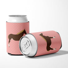 Load image into Gallery viewer, Percheron Horse Pink Check Can or Bottle Hugger BB7906CC