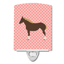 Load image into Gallery viewer, Percheron Horse Pink Check Ceramic Night Light BB7906CNL