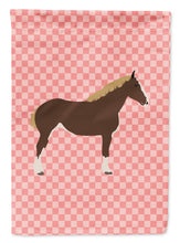 Load image into Gallery viewer, Percheron Horse Pink Check Garden Flag - Outdoor Decorative Yard Flag