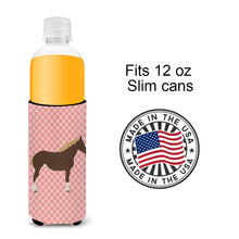 Load image into Gallery viewer, Percheron Horse Pink Check   Hugger for slim cans