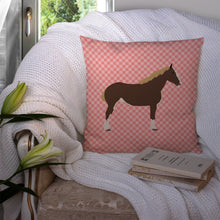 Load image into Gallery viewer, Percheron Horse Pink Check Throw Pillow - 14x14 Decorative Pillow – Art for Your Home &amp; Patio BB7906PW1414