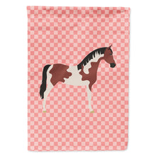 Load image into Gallery viewer, Pinto Horse Pink Check Flag Canvas House Size BB7907CHF