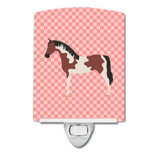 Load image into Gallery viewer, Pinto Horse Pink Check Ceramic Night Light BB7907CNL