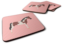 Load image into Gallery viewer, Pinto Horse Pink Check Foam Coaster  BB7907FC