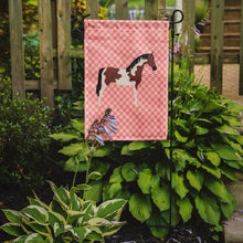 Load image into Gallery viewer, Pinto Horse Pink Check Garden Flag - Outdoor Decorative Yard Flag