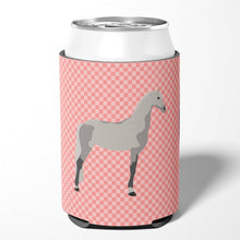 Load image into Gallery viewer, Orlov Trotter Horse Pink Check Can or Bottle Hugger BB7908CC