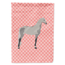 Load image into Gallery viewer, Orlov Trotter Horse Pink Check Flag Canvas House Size BB7908CHF