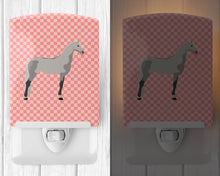 Load image into Gallery viewer, Orlov Trotter Horse Pink Check Ceramic Night Light BB7908CNL