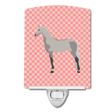 Load image into Gallery viewer, Orlov Trotter Horse Pink Check Ceramic Night Light BB7908CNL