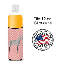 Load image into Gallery viewer, Orlov Trotter Horse Pink Check   Hugger for slim cans