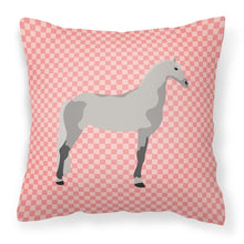 Load image into Gallery viewer, Orlov Trotter Horse Pink Check Fabric Decorative Pillow BB7908PW1818