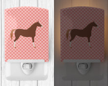 Load image into Gallery viewer, Hanoverian Horse Pink Check Ceramic Night Light BB7909CNL