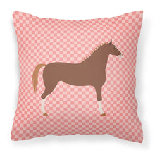 Load image into Gallery viewer, Hanoverian Horse Pink Check Fabric Decorative Pillow BB7909PW1818