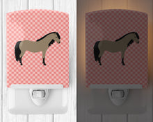 Load image into Gallery viewer, Welsh Pony Horse Pink Check Ceramic Night Light BB7910CNL