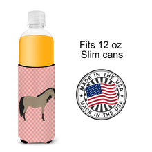 Load image into Gallery viewer, Welsh Pony Horse Pink Check   Hugger for slim cans