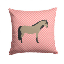 Load image into Gallery viewer, Welsh Pony Horse Pink Check Throw Pillow - 14x14 Decorative Pillow – Art for Your Home &amp; Patio BB7910PW1414