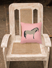 Load image into Gallery viewer, Welsh Pony Horse Pink Check Fabric Decorative Pillow BB7910PW1818