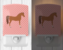 Load image into Gallery viewer, Arabian Horse Pink Check Ceramic Night Light BB7911CNL