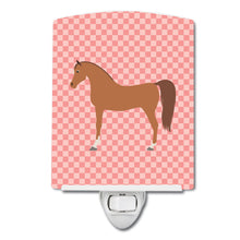 Load image into Gallery viewer, Arabian Horse Pink Check Ceramic Night Light BB7911CNL