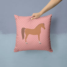 Load image into Gallery viewer, Arabian Horse Pink Check Throw Pillow - 14x14 Decorative Pillow – Art for Your Home &amp; Patio BB7911PW1414