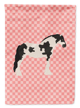 Load image into Gallery viewer, Cyldesdale Horse Pink Check Garden Flag - Outdoor Decorative Yard Flag