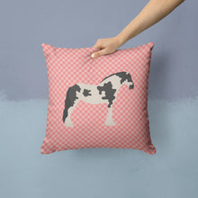 Load image into Gallery viewer, Cyldesdale Horse Pink Check Throw Pillow - 14x14 Decorative Pillow – Art for Your Home &amp; Patio BB7912PW1414