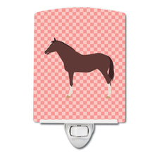 Load image into Gallery viewer, English Thoroughbred Horse Pink Check Ceramic Night Light BB7913CNL