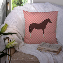 Load image into Gallery viewer, English Thoroughbred Horse Pink Check Throw Pillow - 14x14 Decorative Pillow – Art for Your Home &amp; Patio BB7913PW1414