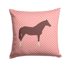 Load image into Gallery viewer, English Thoroughbred Horse Pink Check Throw Pillow - 14x14 Decorative Pillow – Art for Your Home &amp; Patio BB7913PW1414
