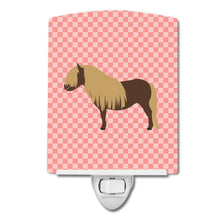 Load image into Gallery viewer, Shetland Pony Horse Pink Check Ceramic Night Light BB7914CNL