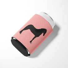 Load image into Gallery viewer, Friesian Horse Pink Check Can or Bottle Hugger BB7915CC