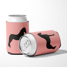 Load image into Gallery viewer, Friesian Horse Pink Check Can or Bottle Hugger BB7915CC