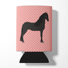 Load image into Gallery viewer, Friesian Horse Pink Check Can or Bottle Hugger BB7915CC