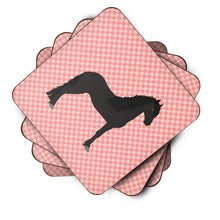Load image into Gallery viewer, Friesian Horse Pink Check Foam Coaster  BB7915FC